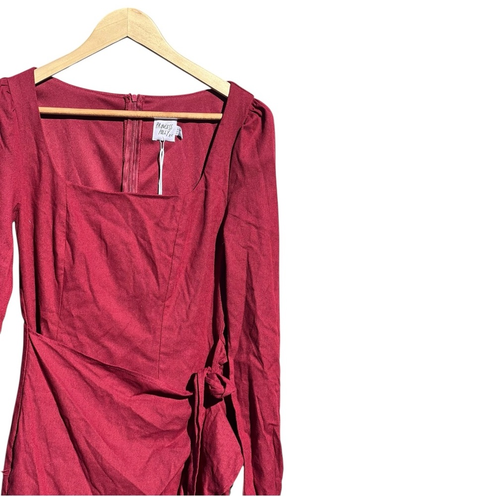 Princess Polly The Villa Mini Dress In Burgundy Size 6 - Picture 6 of 15